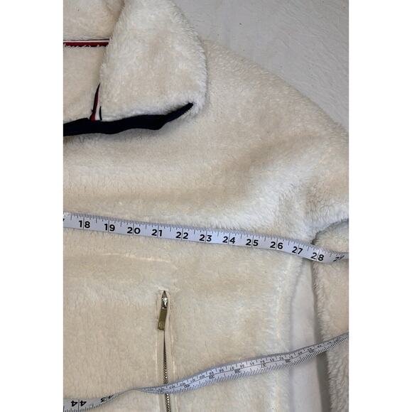 Tommy Hilfiger Women's Size L White Sherpa Half Zip Pullover Jacket Y2K Gorpcore - Picture 9 of 10